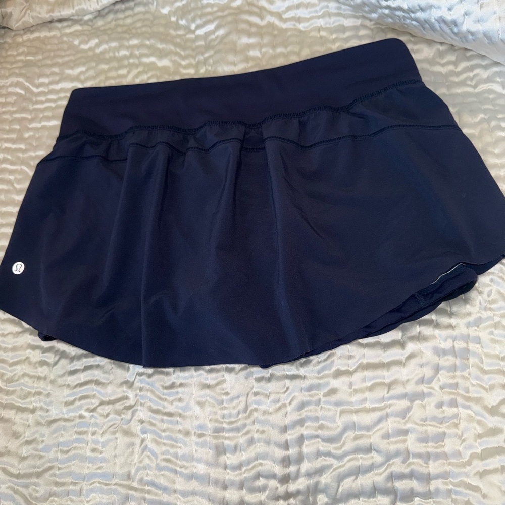 Lululemon Final Lap Skirt Skort built in shorts midnight navy blue 8 - Picture 7 of 11